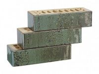 Облицовочный кирпич Recke Одинарный 1НФ Glanz Баварская кладка Темно-зеленый глянец гладкий 1-68-03-2-12